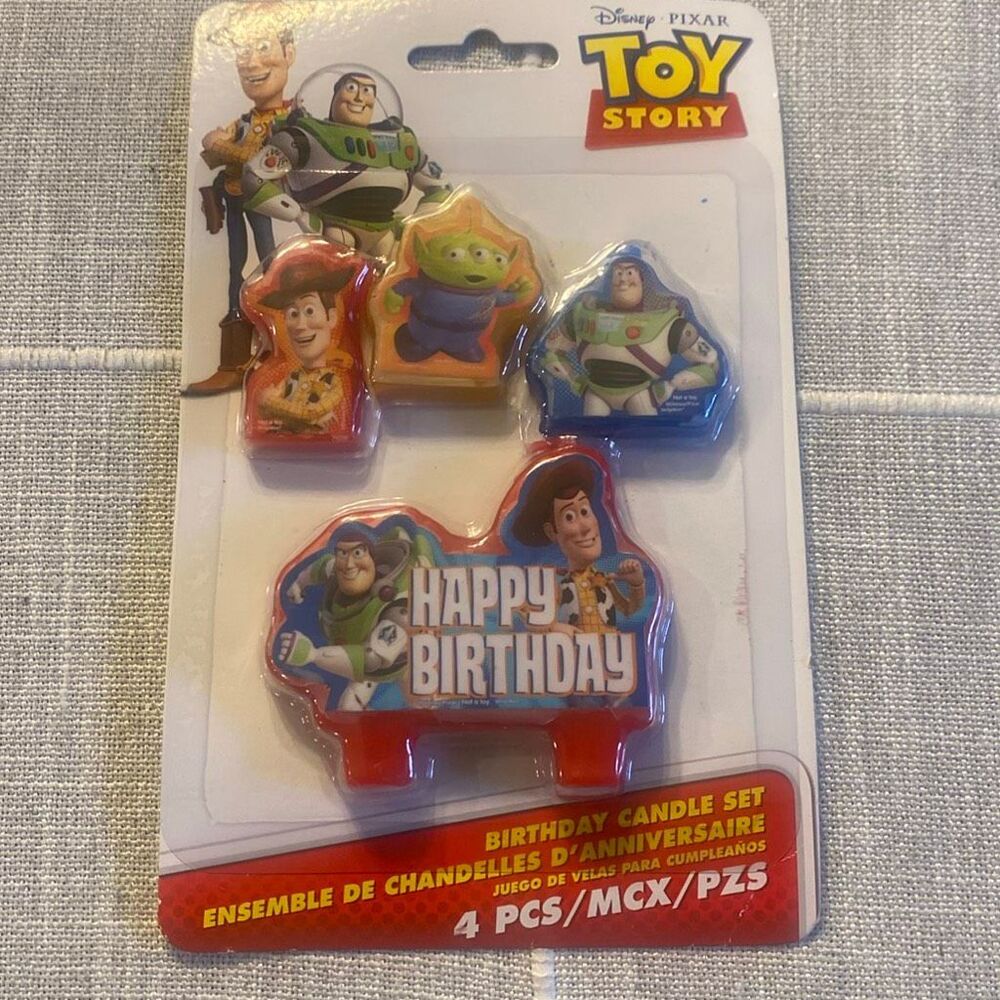 TOY STORY Birthday Candle Set x 4 Piece Woody Buzz Lightyear